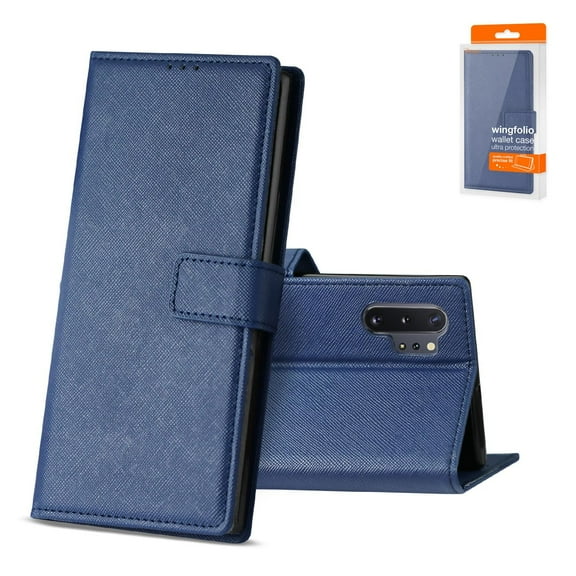 SAMSUNG GALAXY NOTE 10 PLUS Phone Cases, PU Leather Wallet Phone Cover with Credit Card Slots Pouch for SAMSUNG GALAXY NOTE 10 PLUS 3-In-1 Wallet Case In BLUE