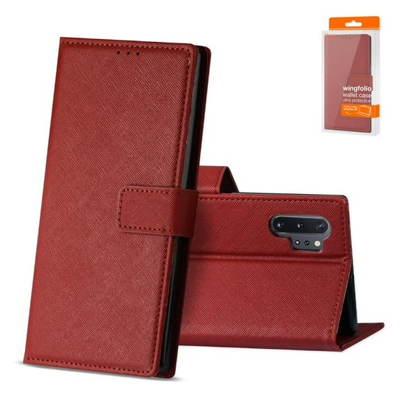 SAMSUNG GALAXY NOTE 10 PLUS Phone Cases, PU Leather Wallet Phone Cover with Credit Card Slots Pouch for SAMSUNG GALAXY NOTE 10 PLUS 3-In-1 Wallet Case In RED
