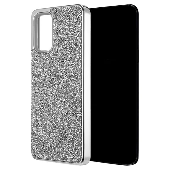SAMSUNG GALAXY S20(6.2) DIAMOND PLATINUM COLLECTION HYBRID BUMPER CASE WITH ELECTROPLATED FRAME - SILVER