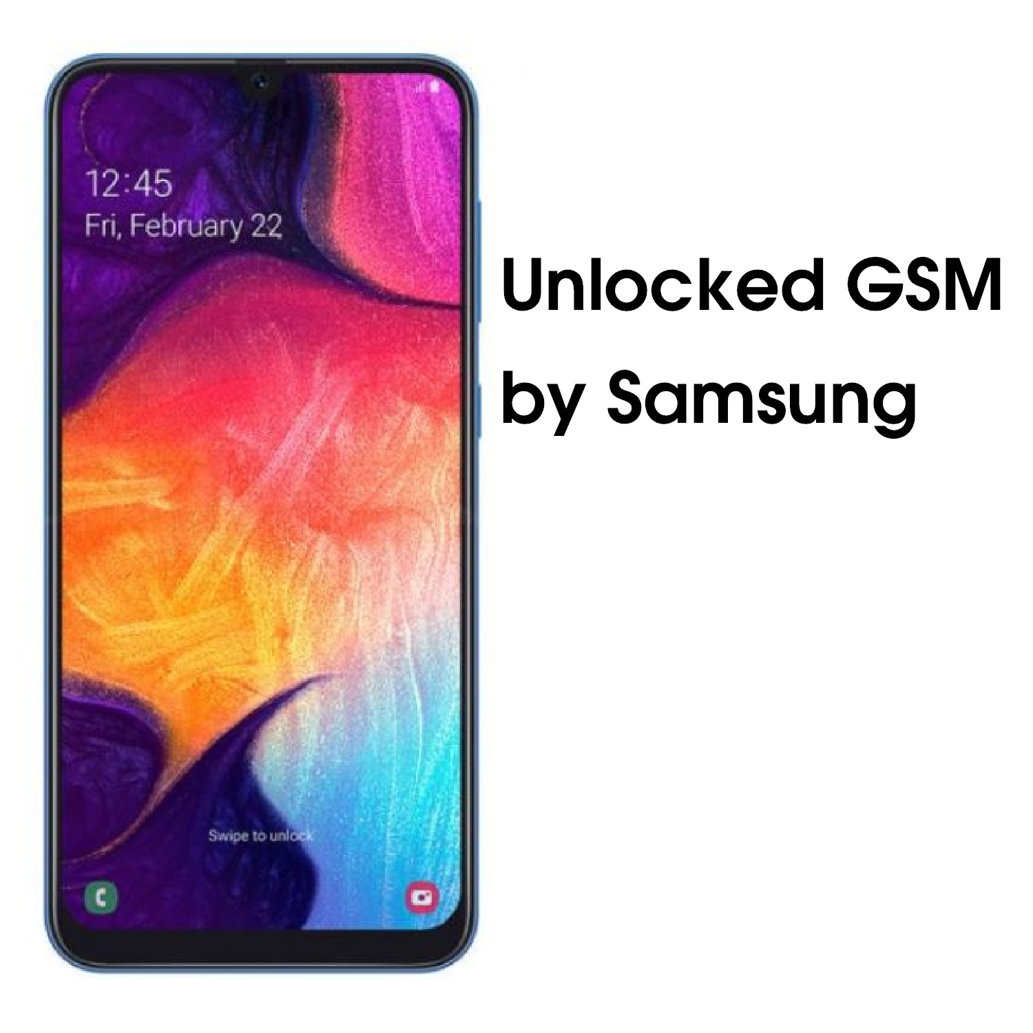 SAMSUNG Galaxy A50 A505G, 64GB, GSM Unlocked Dual SIM – Blue - image 1 of 5