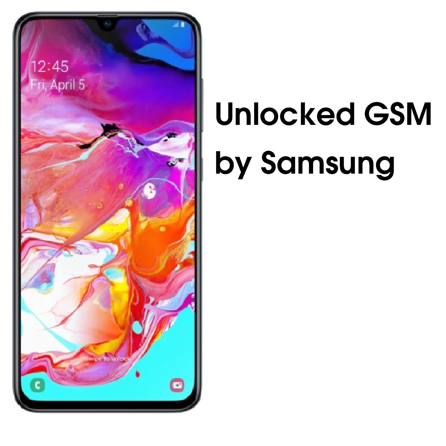 SAMSUNG Galaxy A70 A705M, 128GB, GSM Unlocked Dual SIM – Black - image 1 of 6