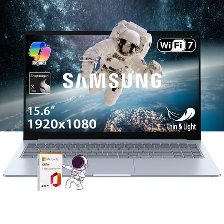 Samsung Galaxy Book4 Edge Business Laptop, 15.6" LED Anti-Glare Display, Copilot + AI PC Computer, Snapdragon X Plus Processor, WiFi 7, Win 11 Home, w/office 365