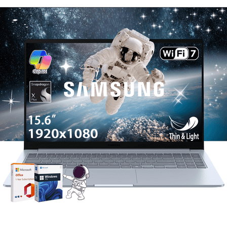 SAMSUNG Galaxy Book4 Edge Business Laptop, 15.6" LED Anti-Glare Display, Copilot + AI PC Computer, Snapdragon X Plus Processor, WiFi 7, Win 11 Pro, w/office 365