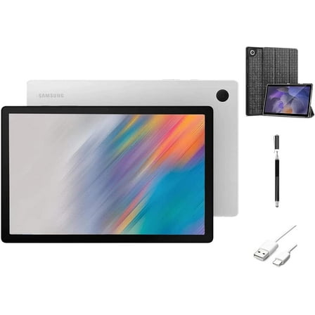 SAMSUNG Galaxy Tab A8 Android WiFi Tablet, 10.5 inch Touchscreen (1920x1200) LCD Screen, 32GB Storage, Bluetooth, Android 11 OS, Silver with Mazepoly Accessories
