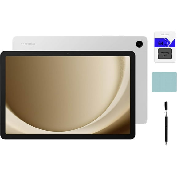 SAMSUNG Galaxy Tab A9+ 10.9'' 64GB Android Tablet, Big Screen, Quad Speakers, Upgraded Chipset, Multi Window Display, Slim, Light, Durable Design, Silver with Mazepoly Accessories