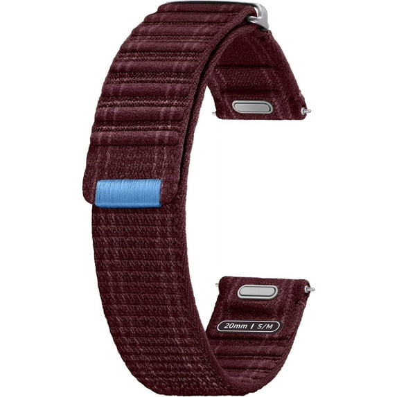 SAMSUNG Galaxy Watch 7, 6, 5, 4 Series Fabric Band Small/Medium, ET-SVL30SEEGUJ, Burgundy