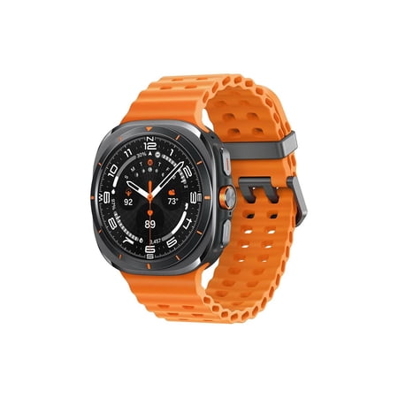 Samsung Galaxy Watch Ultra - 47 mm - titanium - smart watch with trail band - fabric - white sand - band size: M/L - display 1.5" - 32 GB - Wi-Fi, LTE, NFC, Bluetooth - 4G - 2.13 oz - titanium gray