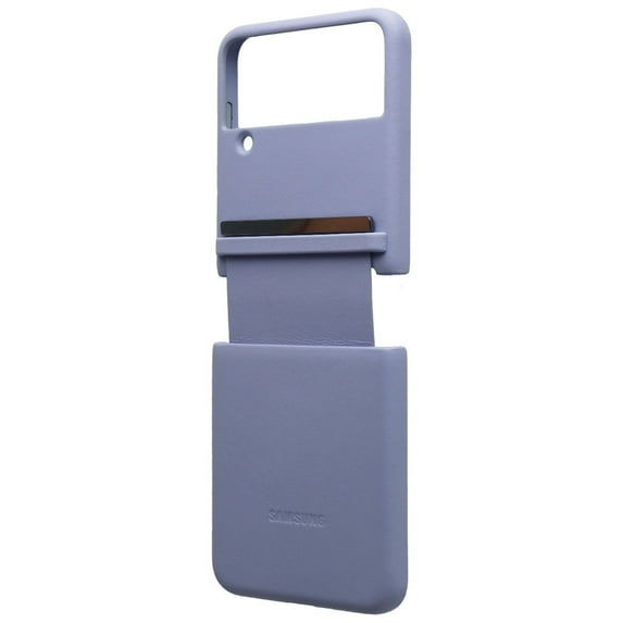 SAMSUNG Galaxy Z Flip4 Flap Leather Cover, Protective, Premium Luxury Phone Case with Slim Style Design, US Version, Serene Purple