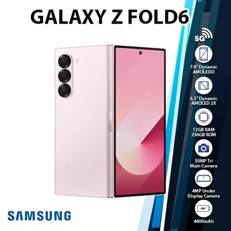 SAMSUNG Galaxy Z Fold 6 AI Cell Phone, 512GB Unlocked Android Smartphone, Circle to Search, Handsfree Live Interpreter, AI Photo Edits, Large Screen, 2024 Pink
