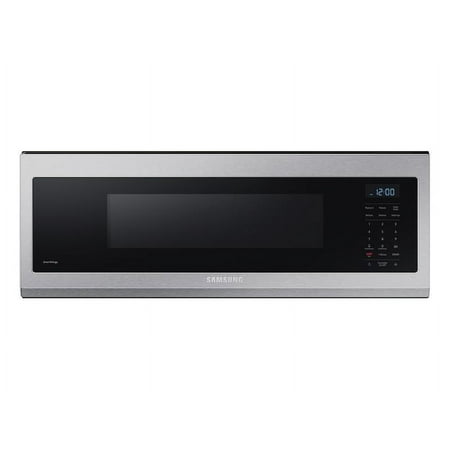 Samsung - 1.1 cu. ft. Smart SLIM Over-the-Range Microwave with 400 CFM Hood Ventilation, Wi-Fi & Voice Control - Stainless Steel