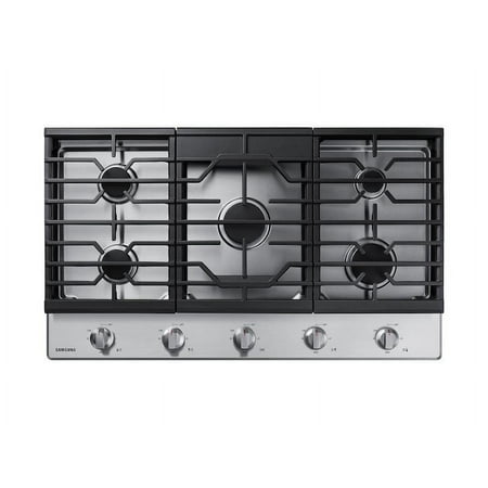 Samsung - 36" Built-In Gas Cooktop with 5 Burners - Stainless Steel
