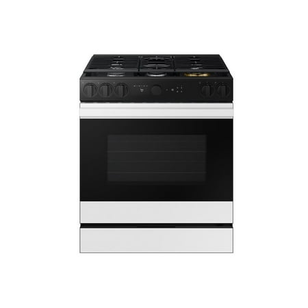 Samsung - Bespoke 6.0 Cu. Ft. Slide-In Gas Range with Air Sous Vide - White Glass