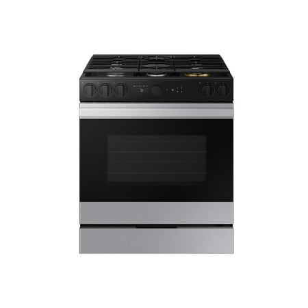 Samsung - Bespoke 6.0 Cu. Ft. Slide-In Gas Range with Air Sous Vide - Stainless Steel