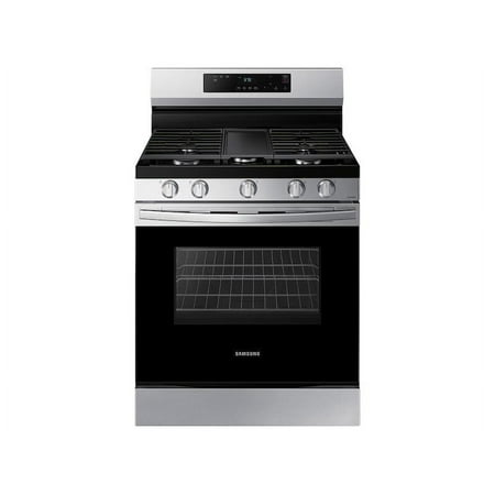 Samsung - 6.0 cu. ft. Freestanding Gas Range with WiFi and Integrated Griddle - Stainless Steel