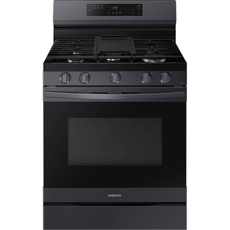 Samsung - 6.0 cu. ft. Freestanding Gas Range with WiFi, No-Preheat Air Fry & Convection - Black Stainless Steel