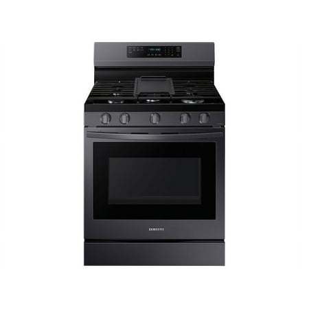 Samsung - 6.0 Cu. Ft. Freestanding Gas Convection Range with WiFi and No-Preheat Air Fry - Black Stainless Steel
