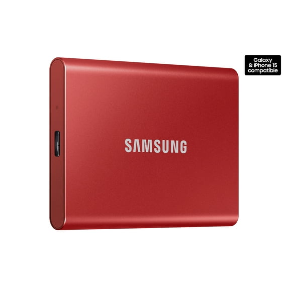 SAMSUNG Portable SSD T7 500GB USB 3.2 External - Red (MU-PC500R/AM)