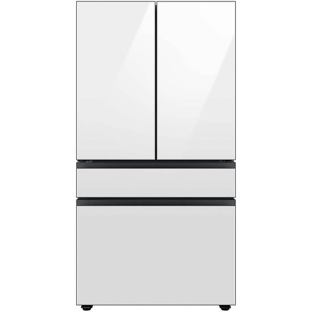 White Glass 23 cu. ft. 4-Door French Door Refrigerator
