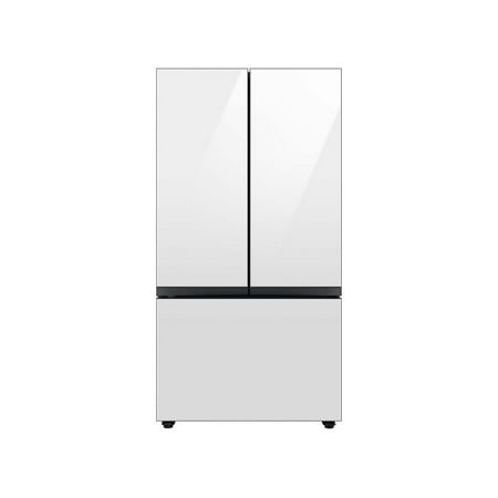 Samsung - BESPOKE 24 cu. ft. 3-Door French Door Counter Depth Smart Refrigerator with AutoFill Water Pitcher - White Glass
