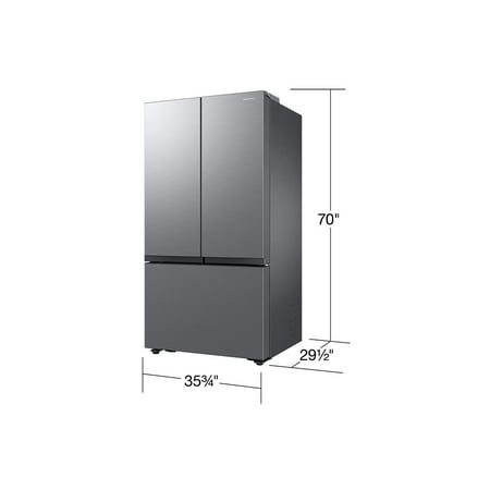 Samsung - 27 cu. ft. 3-Door French Door Counter Depth Smart Refrigerator with Dual Auto Ice Maker - Fingerprint Resistant Stainless Steel