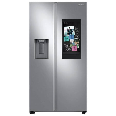 Samsung - 26.7 cu. ft. Side-by-Side Smart Refrigerator with 21.5" Touch-Screen Family Hub - Stainless Steel