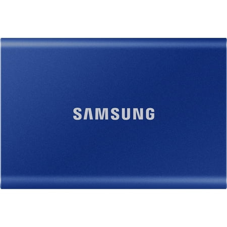 Samsung - T7 1TB External USB 3.2 Gen 2 Portable SSD with Hardware Encryption - Indigo Blue