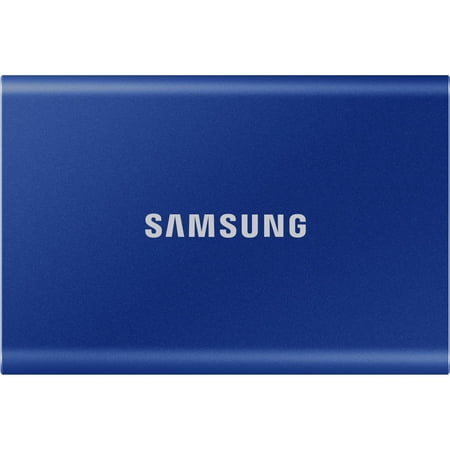 Samsung - T7 500GB External USB 3.2 Gen 2 Portable SSD with Hardware Encryption - Indigo Blue