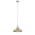 thumbnail image 1 of SAMUEL Industrial-style 1 Light Silver Painted Ceiling Mini Pendant 10" Wide, 1 of 3