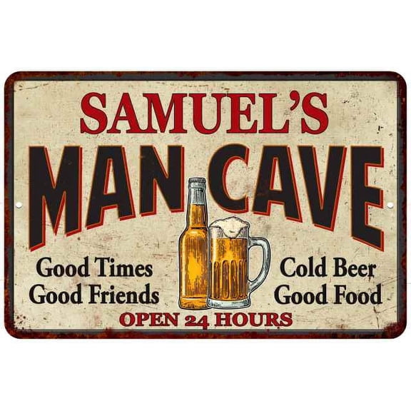 SAMUEL'S Man Cave Gift Metal Sign Wall Decor Gift 12x18 112180011063