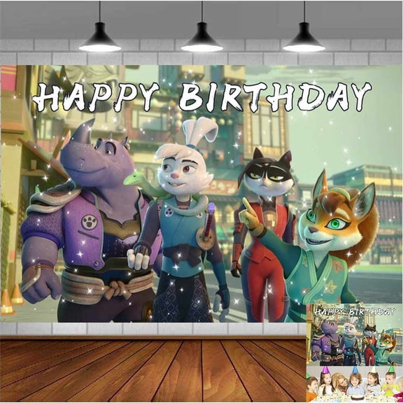 SAMURAI RABBIT Backdrop Banner Party Supplies Poster Movie Theme Background for Photography Kids Birthday Decorations