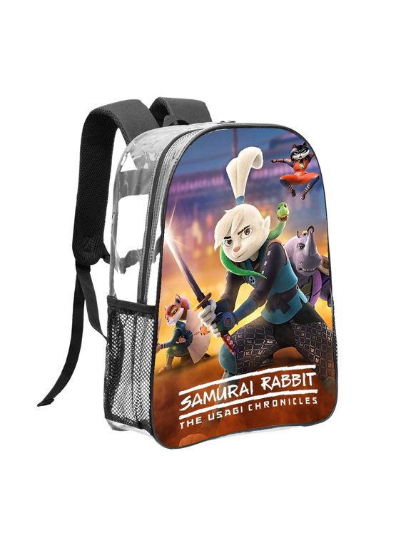 SAMURAI RABBIT Pattern Transparent Backpack Lightweight And fashionable Showcasing Personality And Leading The Trend
