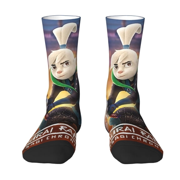 SAMURAI RABBIT Socks Athletic Sport Colorful Novelty Graphic Crew Tube Socks Warm For Men WomenPerfect Gift