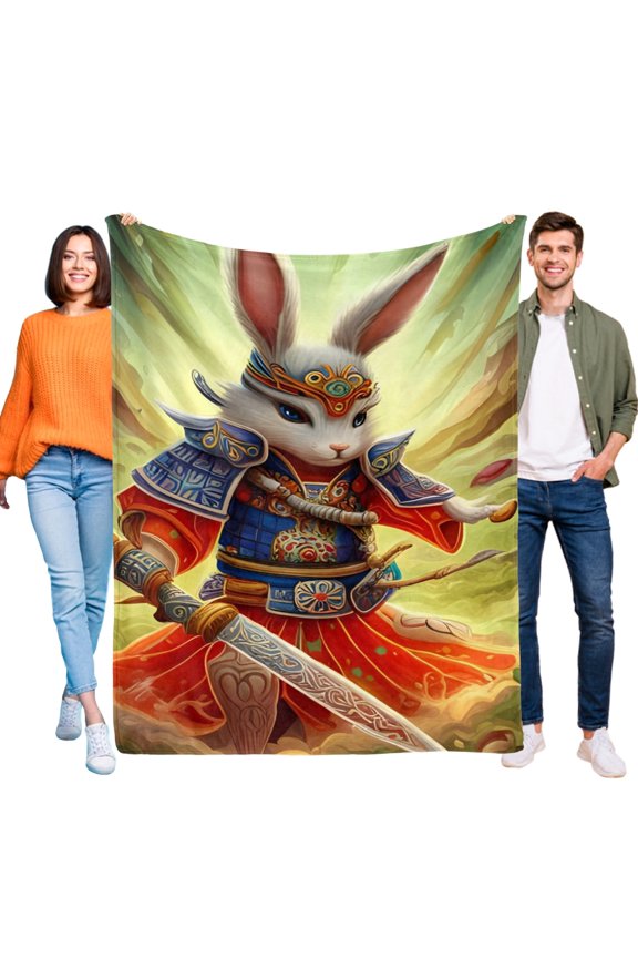SAMURAI RABBIT Throw Blanket Gifts for Fans Lover Girls Boys Women Present Hoodie Him Bed 30"x40"