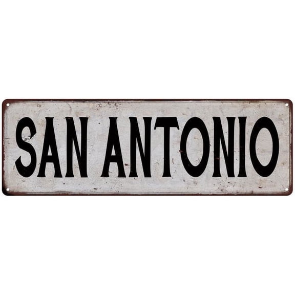 SAN ANTONIO Vintage Look Rustic Metal 6x18 Sign City State 106180041327