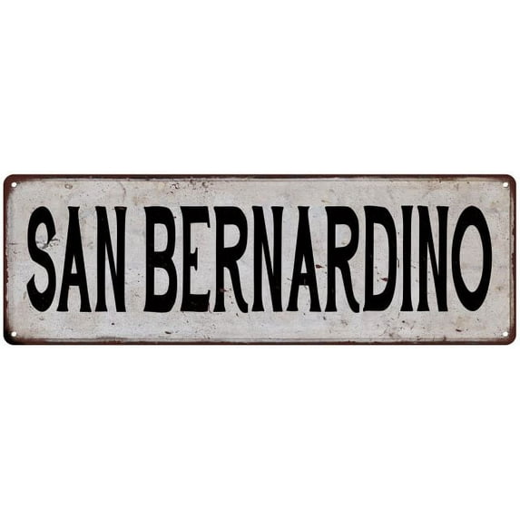 SAN BERNARDINO Vintage Look Rustic Metal 6x18 Sign City State 206180041383