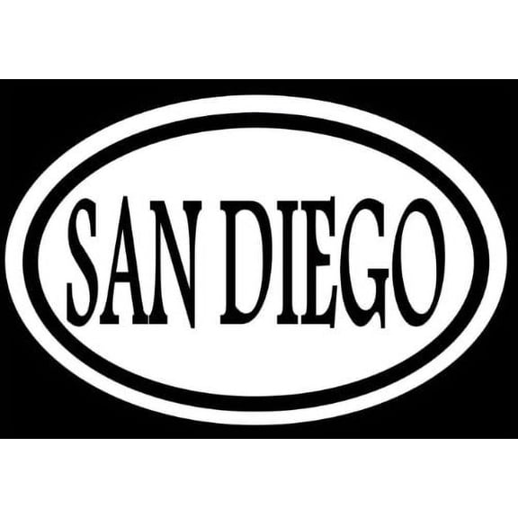 SAN DIEGO 6" STICKER DECAL OVAL CALIFORNIA EARTHQUAKE LOVE BEACH SUNNY TAN LOVE *C573*