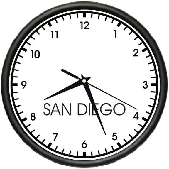 SAN DIEGO TIME Wall Clock world time zone clock office business