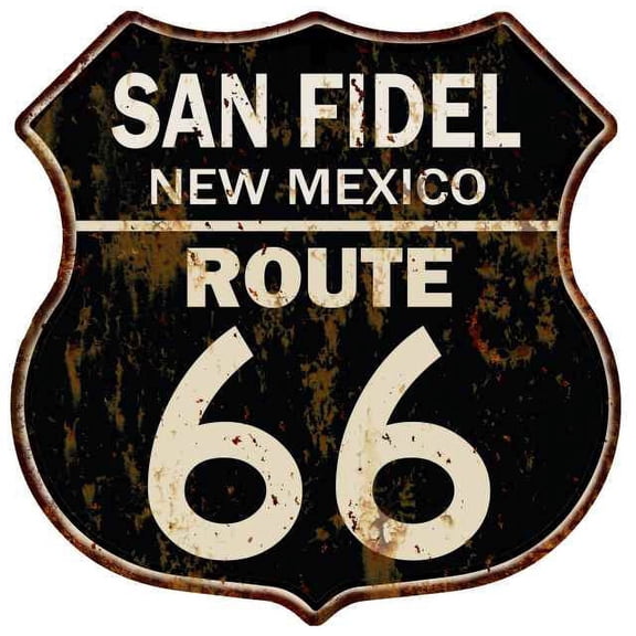 SAN FIDEL, NEW MEXICO Route 66 Shield Metal Sign Man Cave Garage 211110014166