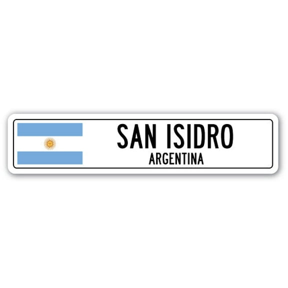 SAN ISIDRO ARGENTINA Street Sign Argentinian flag city country road wall gift