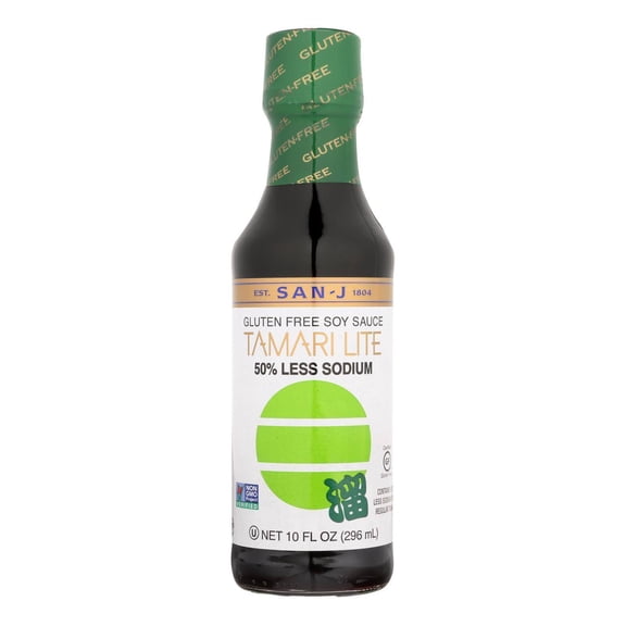 SAN J Gluten-Free Lite Tamari Soy Sauce, 10 OZ, Case of 6