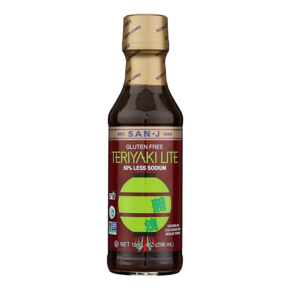 SAN J Lite Teriyaki Sauce, 10 FO, Case of 6