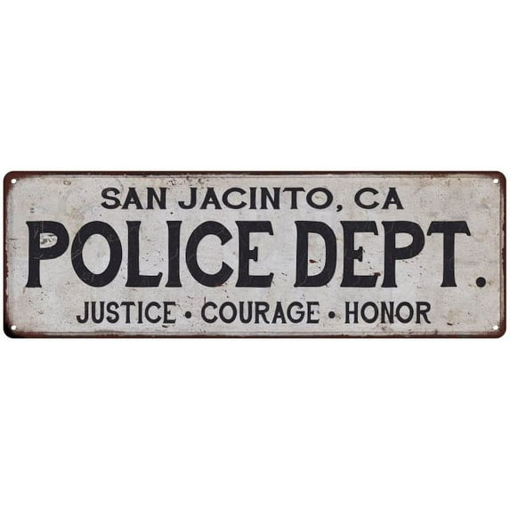 SAN JACINTO, CA POLICE DEPT. Home Decor Metal Sign Gift 6x18 106180012803