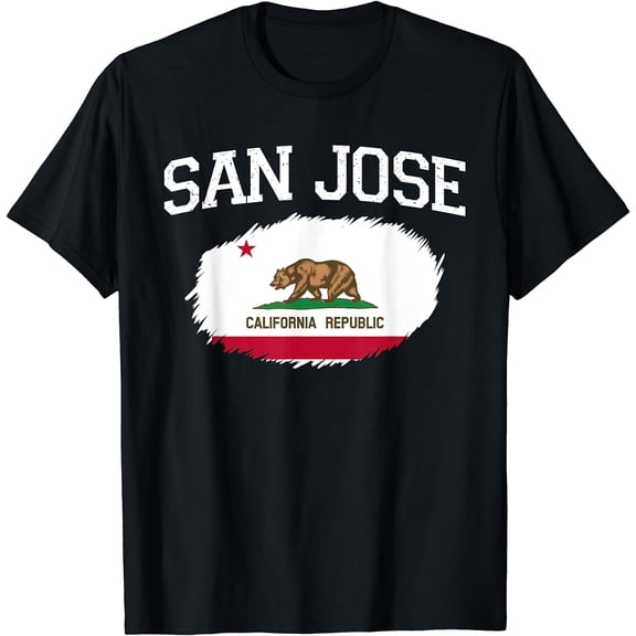SAN JOSE CA CALIFORNIA Flag Vintage USA Sports Men Women T-Shirt