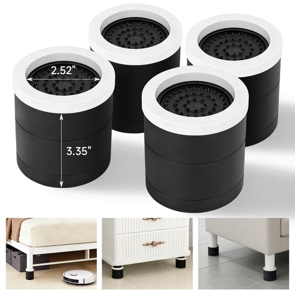 SAN LIKE Bed Risers 8PCS Furniture Risers 3.35in Adjustable Bed Elevators Office Leg Raiser for Tables Beds Chairs Sofas Desks etc., Adjustable Heights: 1.77", 3.35", 4.92" (Two Layers 3.35")