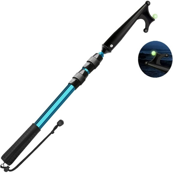 SAN LIKE Telescoping Boat Hooks Adjustable Boat Push Pole - Dock Pole Floating,Durable,Rust-Resistant with Luminous Bead Push Pole for Docking Extends from 2Ft to 4.72Ft & Blue