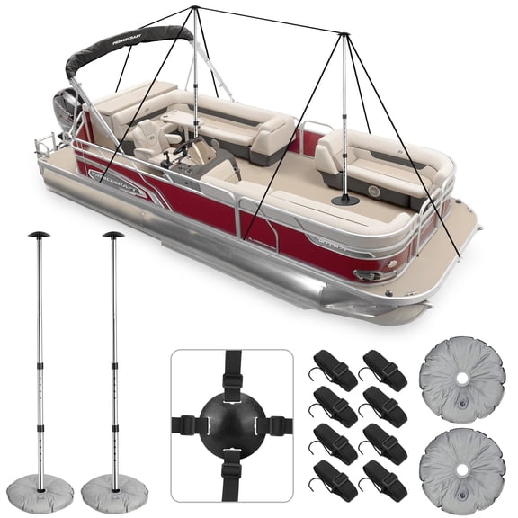 SAN LIKE Silver Boat Cover Support Poles with Webbing Strap (2 Count)