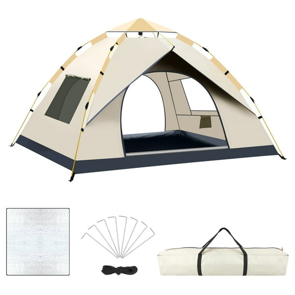 SAN LIKE Camping Tent 2/3/4 Person Instant Easy Pop Up Tents for Camping Lightweight Backpacking Tent Automatic Waterproof Family Easy Set Up Tent for Camping Hiking Traveling - With Windows