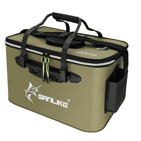 SAN LIKE Fishing Bucket,Foldable Fish Bucket, Multi-Functional EVA Fishing Bag for Outdoor, Live Fish Lures Bucket and Fish Protection Bucket, Live Fish Container (Green)