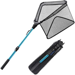 SAN LIKE Fishing Nets Collapsible Telescoping Landing Nets Rubber Coating Mesh Foldable Net for Freshwater Saltwater