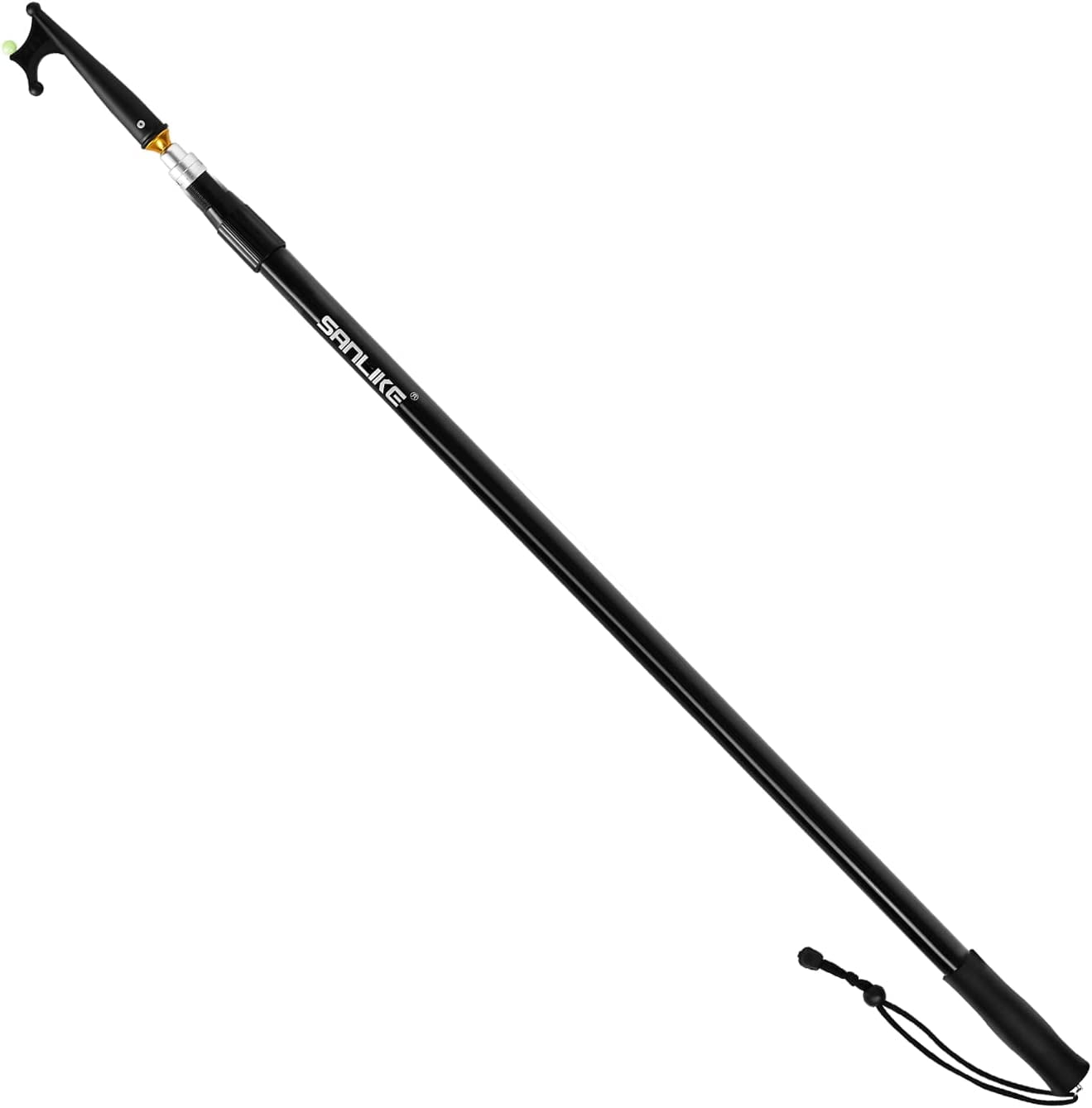 San Like Telescoping Boat Hooks Adjustable Boat Hook Pole 11.2ft- Floating,Durable,Rust-Resistant with Luminous Bead,Push Pole for Docking&Balck, Size